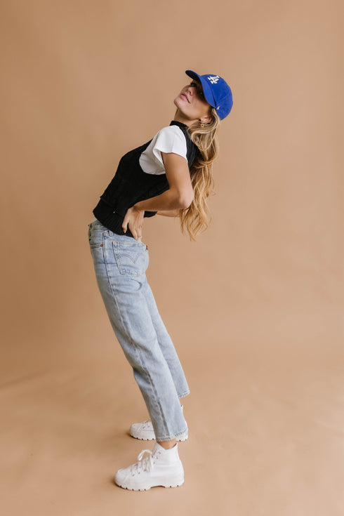 Snow Bunny Knit Vest// Black